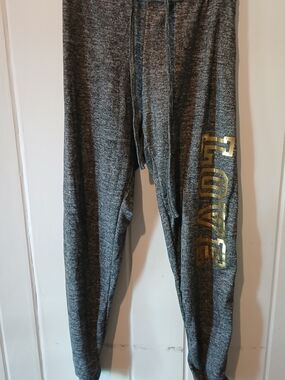 Women's Gray Lounge Jogger Pants with "LOVE" Gold Accent